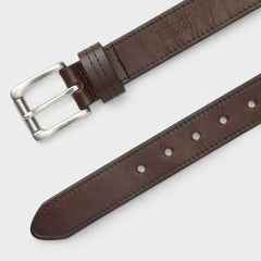 Men's Lifetime Leather Silver Buckle Belt